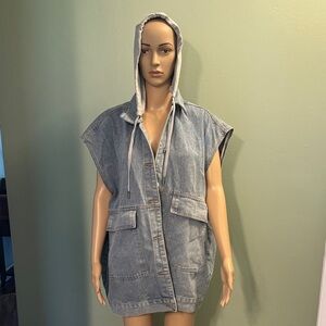 Women's Denim Hooded Vest size 2XL